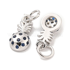 Breloques en laiton micro pavé de zircons cubiques bleu marine&nbsp;KK-Q814-06P