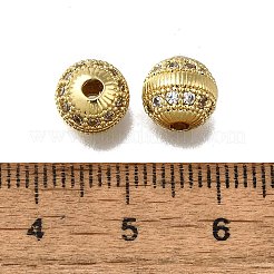 Perle di zirconi cubici trasparenti in micro pavè di ottone&nbsp;ZIRC-I070-038G