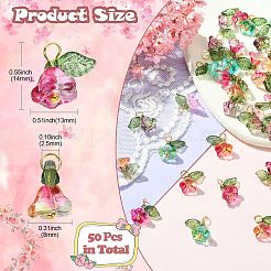 50 breloques en verre de 5 couleurs.&nbsp;FIND-CJ0001-15