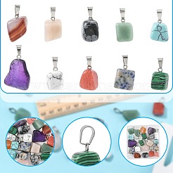 20 Stück 10 Stile natürliche und synthetische gemischte Edelsteinanhänger&nbsp;G-FS0005-93P-01