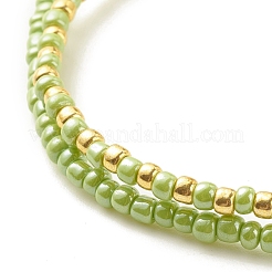 Set di braccialetti elastici con perline di semi di vetro da 2 pezzo&nbsp;BJEW-JB08088-05