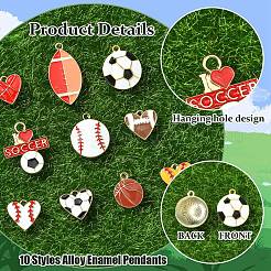 10 pendentif en alliage émaillé de style sportif à 10 styles&nbsp;ENAM-YW0004-55
