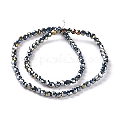 Brins de perles de verre électrolytiques à facettes (32 facettes) rondes plaquées arc-en-ciel&nbsp;EGLA-J130-FR15