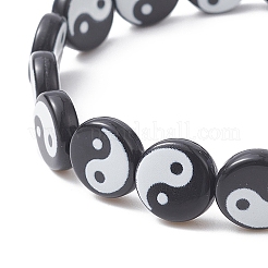 2 Stück 2-farbiges Acryl-Yin-Yang-Stretch-Armband-Set&nbsp;BJEW-JB09405