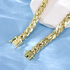 Collares de cadena de eslabones cubanos de latón de 9 mm&nbsp;NJEW-Q051-01G
