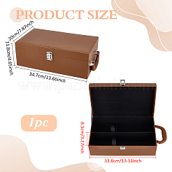 Geschenkverpackungsboxen aus Leder mit Griffen und einem Fach für Wein&nbsp;CON-WH0089-284D