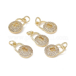 Pendentifs avec zircon cubiques à micro-pavés en laiton&nbsp;KK-E068-VB119
