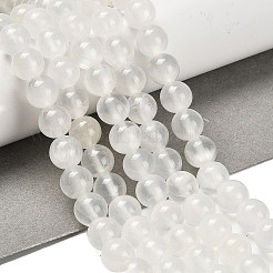 Natürliche weiße Jade perlen Stränge&nbsp;G-B128-A02-03