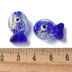 Handgemachte Bunte Malerei Fischperlen aus Folie&nbsp;FOIL-Z001-01