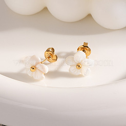 Pendientes de acero inoxidable con forma de flor para mujer&nbsp;WL9140-3