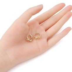 Micropave de latón claro fornituras de aretes de aro de circonio cúbico&nbsp;ZIRC-YW0001-06G