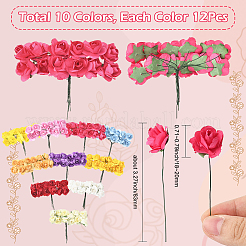 120 Stück 10 Farben künstliche Rosenblume aus Papier&nbsp;DIY-SP0005-83