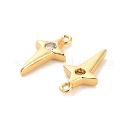 Pendentifs avec zircon cubiques à micro-pavés en laiton&nbsp;KK-D300-01G