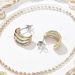 Boucles d'oreilles à tige triple C en acier inoxydable 304 pour femmes&nbsp;EJEW-C096-68M-01