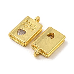 Ciondoli in vero ottone placcato oro 18k placcato in cremagliera con micro pavé di zirconi cubici&nbsp;KK-R153-03G