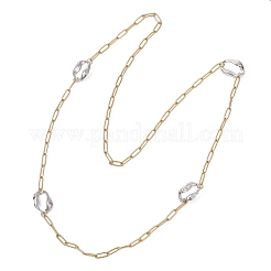 Colliers en acier inoxydable 304 à maillons ovales irréguliers de type trombone&nbsp;NJEW-JN05723-01