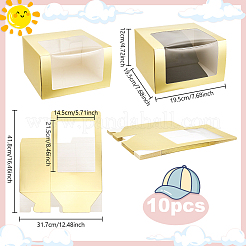 Boîtes de rangement pliables en carton pour cadeaux avec fenêtre transparente en PVC&nbsp;CON-WH0099-66C