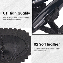 10 paire de fermetures à pattes de manteau en cuir à coudre&nbsp;AJEW-CY0001-03