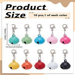 10 pz 10 colori campanella in ottone ciondolo decorazioni&nbsp;HJEW-LP0002-60