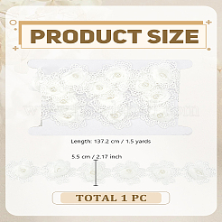 1.5 Yards Blumen-Polyester-Stickerei-Spitzenband&nbsp;OCOR-LP0003-48
