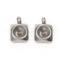 Pendentif en acier inoxydable 201 résistant au ternissement avec monture en strass&nbsp;STAS-G224-30P
