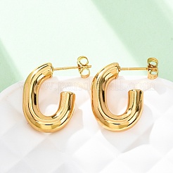 Pendientes de medio aro de acero inoxidable 201&nbsp;EJEW-C501-16G-A