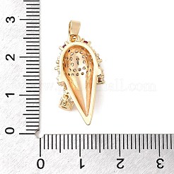 Pendentifs en laiton micro pavé en zircone cubique transparent et rose vif&nbsp;KK-A277-35G
