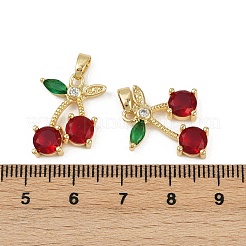 Pendentifs avec zircon cubiques à micro-pavés en laiton&nbsp;KK-C093-27A-G