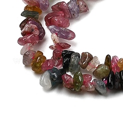 Colliers de perles de tourmaline multicolores naturelles&nbsp;G-F328-37A