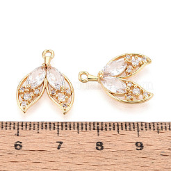 Pendentifs en zircone cubique clair en laiton&nbsp;KK-T077-47G