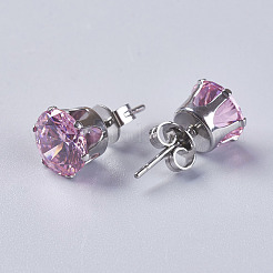 Boucles d'oreilles avec zircon cubique&nbsp;EJEW-I209-09-8mm
