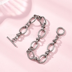 Bracciali a catena ovale in acciaio inossidabile 304 per donna&nbsp;BJEW-JB12855-02