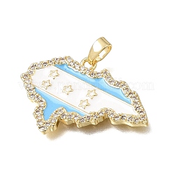 Pendenti in zirconi cubici trasparenti in micro pavè di ottone&nbsp;KK-C263-31D-G