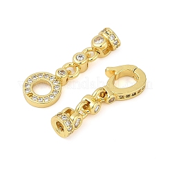Fermoirs repliables en laiton micro pave zircone cubique transparente&nbsp;KK-H202-19G