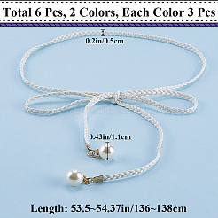 Ceintures en chaîne tressée en similicuir avec perle d'imitation&nbsp;AJEW-CP0008-67C