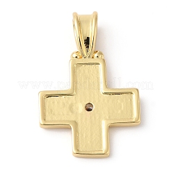 Porte micro ouvrent pendentifs zircone cubique en laiton de placage&nbsp;KK-R143-13G