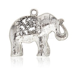 Legierung Rhinestone-Elefant Anhänger&nbsp;ALRI-J057-01AS