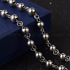 Anlaufgeschützte Rosenkranz-Perlenketten aus Edelstahl mit Kruzifix und Kreuz&nbsp;NJEW-O096-27