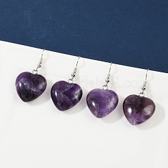 Natürlichen Amethyst Ohrringe&nbsp;EJEW-E218-06P