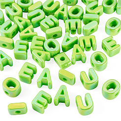 50 pièces 5 styles placage uv perles acryliques opaques&nbsp;PACR-TA0001-31C
