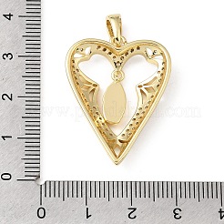 Colgantes religiosos de latón con micropavé de circonitas cúbicas transparentes&nbsp;KK-E799-01A-G