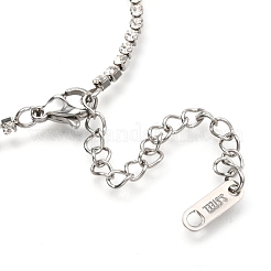 304 Edelstahl-Cup-Kettenarmbänder mit Strassen&nbsp;AJEW-B004-01B-A
