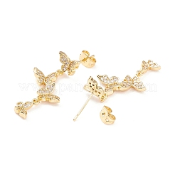 Zirkonia-Schmetterlings-Ohrstecker&nbsp;X-EJEW-I263-03G