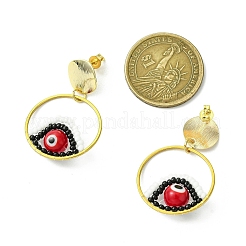 Pendientes colgantes de cuentas de vidrio hechos a mano con forma de ojo malvado&nbsp;EJEW-MZ00371-02