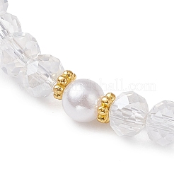 2 bracciale elastico con perline di vetro in 2 stili per donna&nbsp;BJEW-JB11866