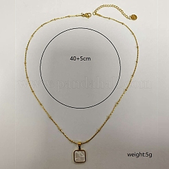 Halskette mit quadratischem Anhänger aus natürlicher Muschel&nbsp;EH4295-1