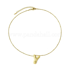 Collier pendentif lettre initiale en acier inoxydable 304 avec placage ionique (IP)&nbsp;NJEW-R265-05G-Y