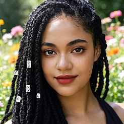 150 pieza de 6 estilos de cuentas de rastas de hierro para decoración del cabello&nbsp;OHAR-PA0001-06S
