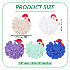 5 sottobicchiere in poliestere 5 colori&nbsp;AJEW-WR0003-86B
