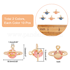 20 pz 2 colori pendenti in lega oro chiaro&nbsp;FIND-CA0004-12